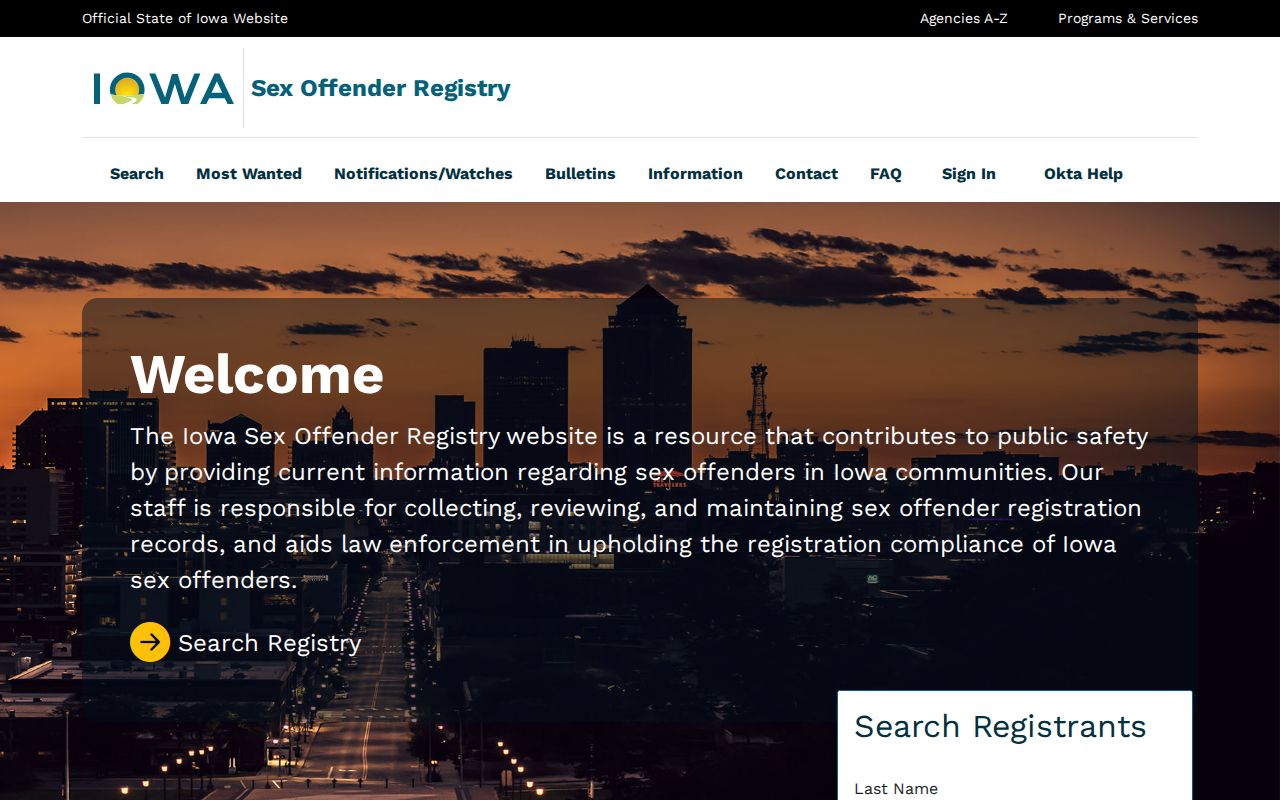 Cerro Gordo County sex offender search on the Iowa registry